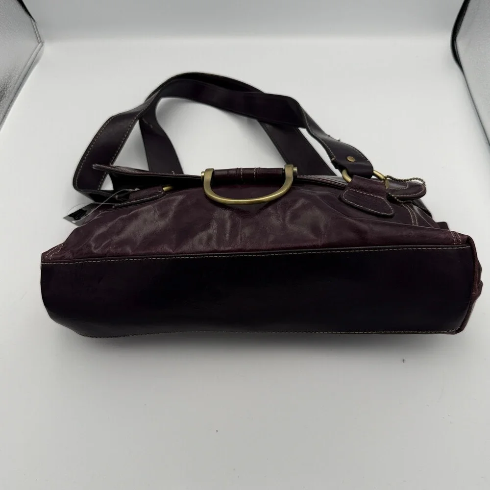 Apt. 9 Shoulder Bag Womens Plum Purple Faux Leather Brass Hardware Y2K Aesthetic